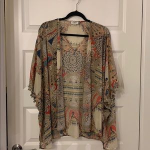 Sheer open front blouse